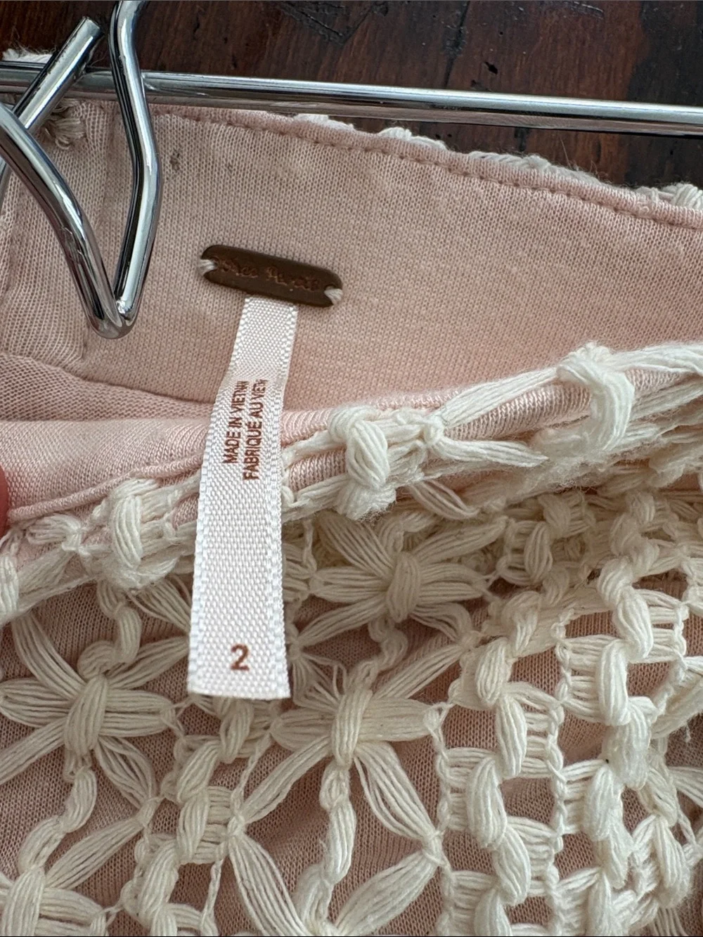 Free People Cream Crochet Pencil Skirt
